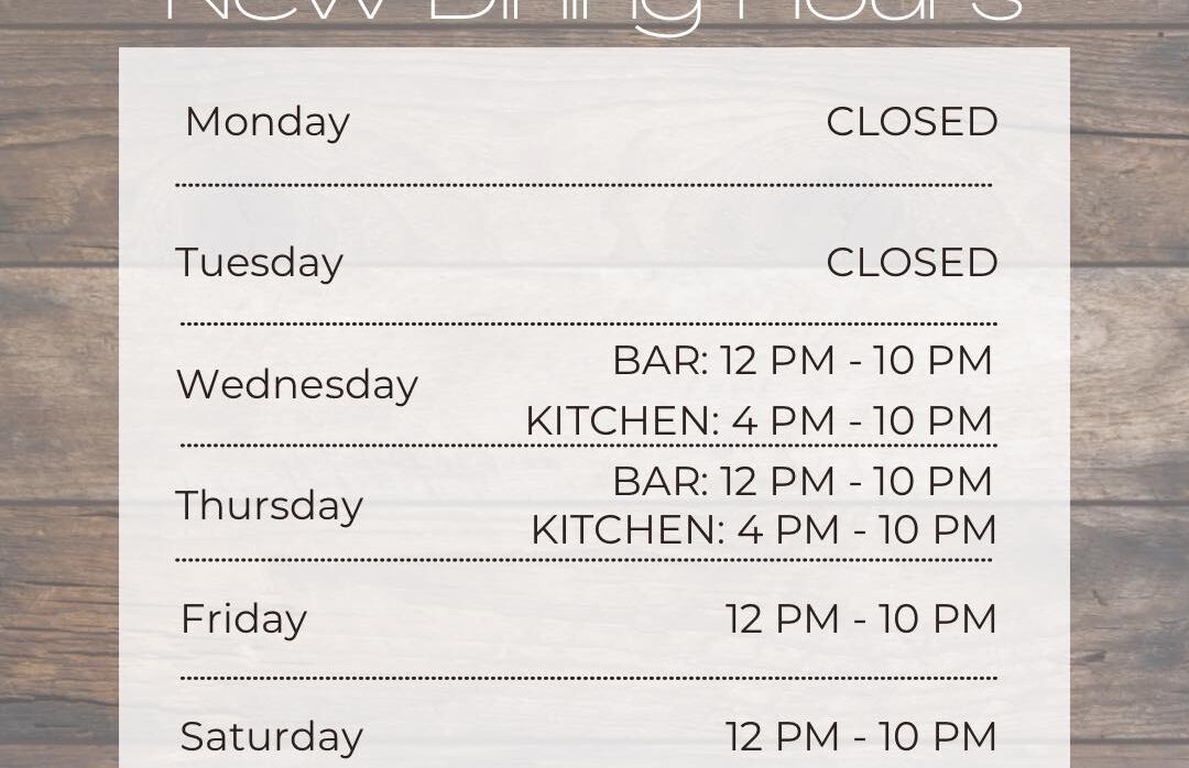 Shoreline new dining room hours